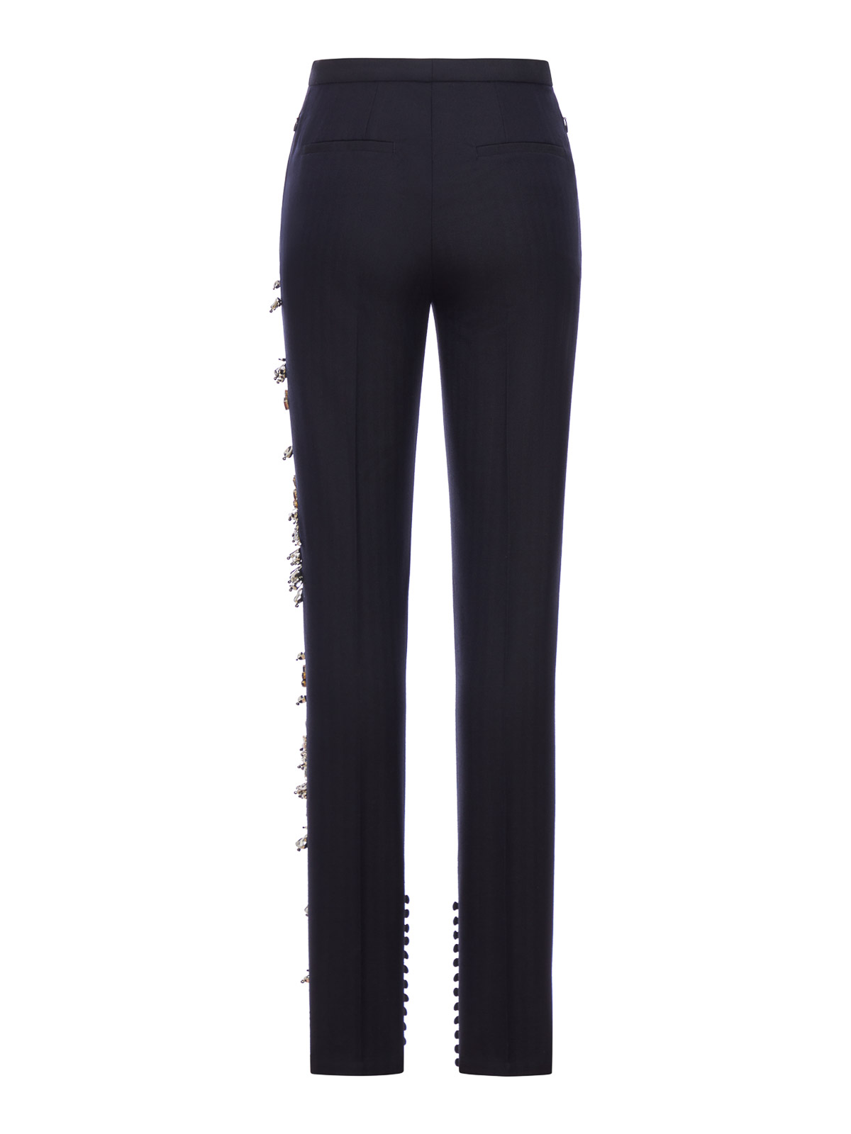 Dries Van Noten Wool Trousers With Jewel Applications In Blue