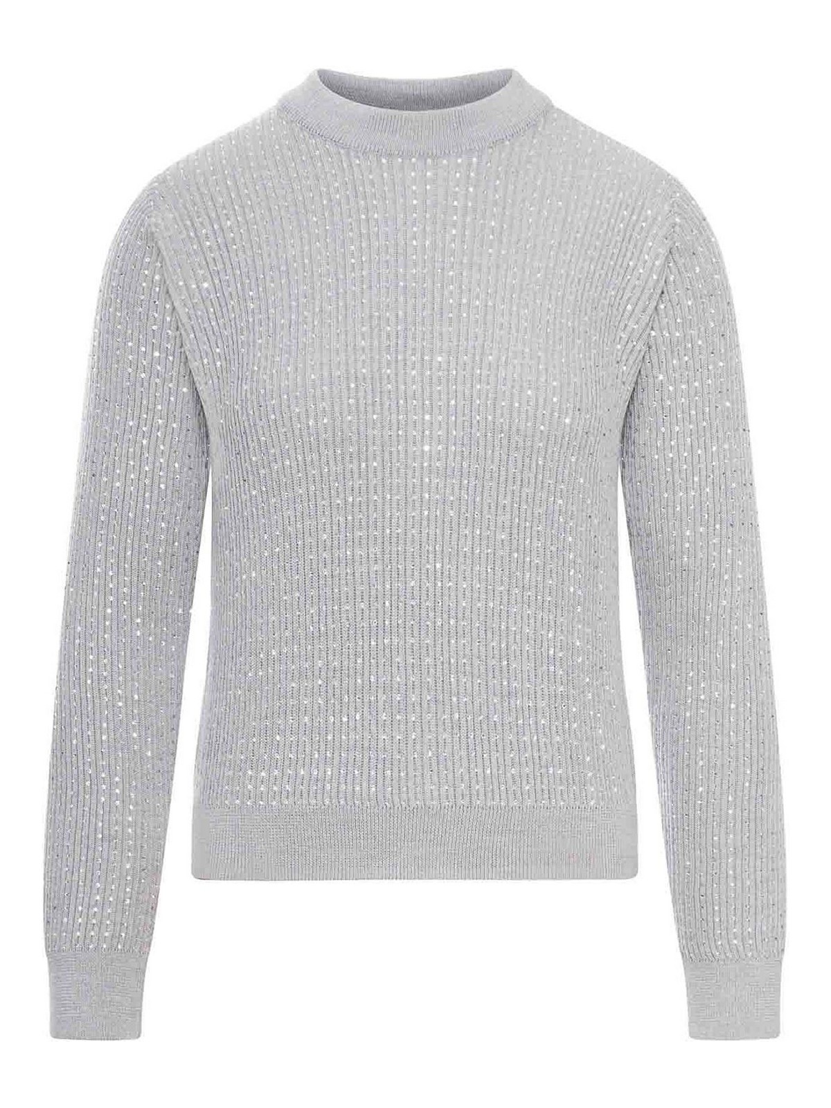 Golden Goose Textured Open-knit Crewneck Sweater In Gray