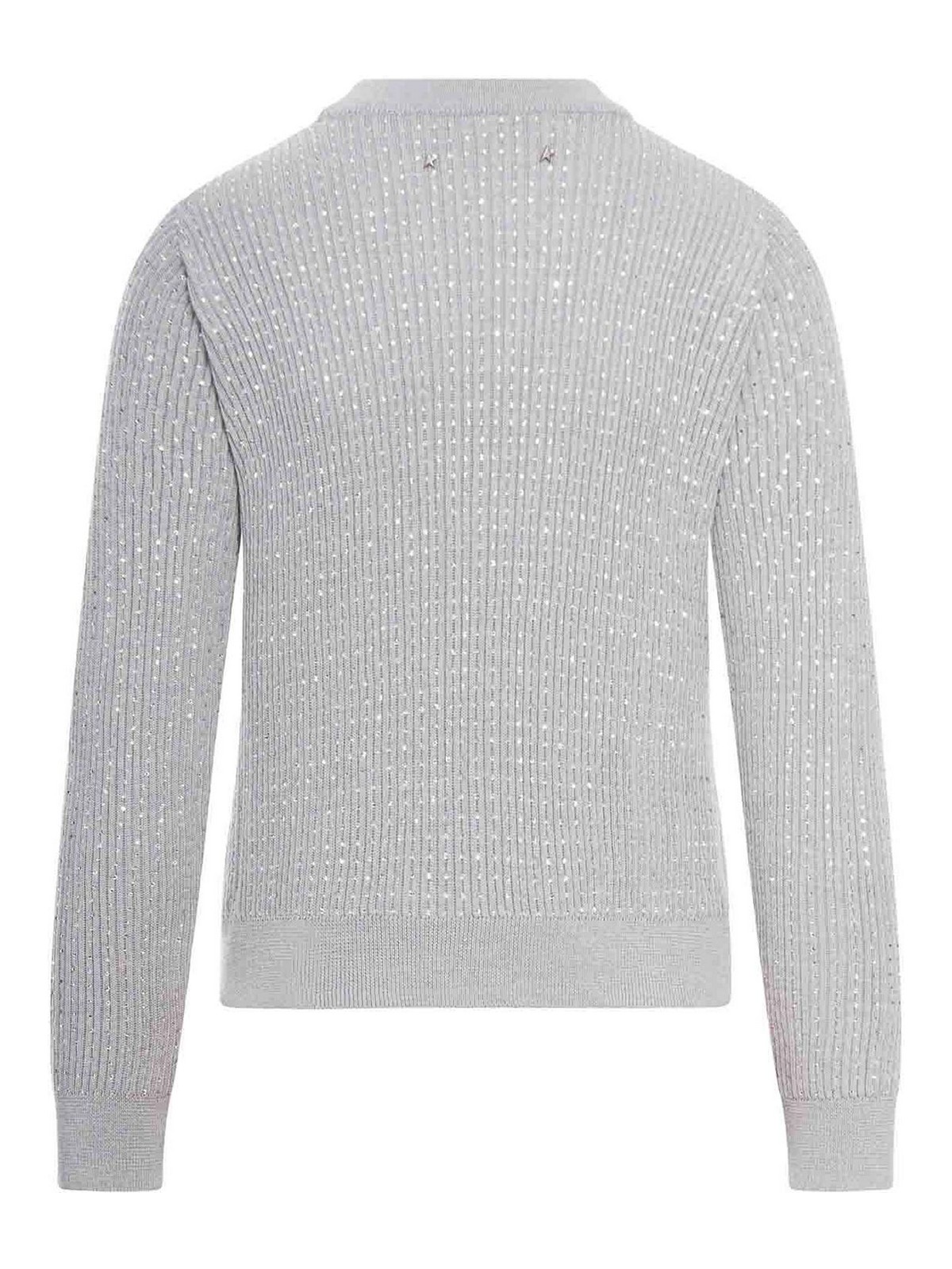 Golden Goose Textured Open-knit Crewneck Sweater In Gray