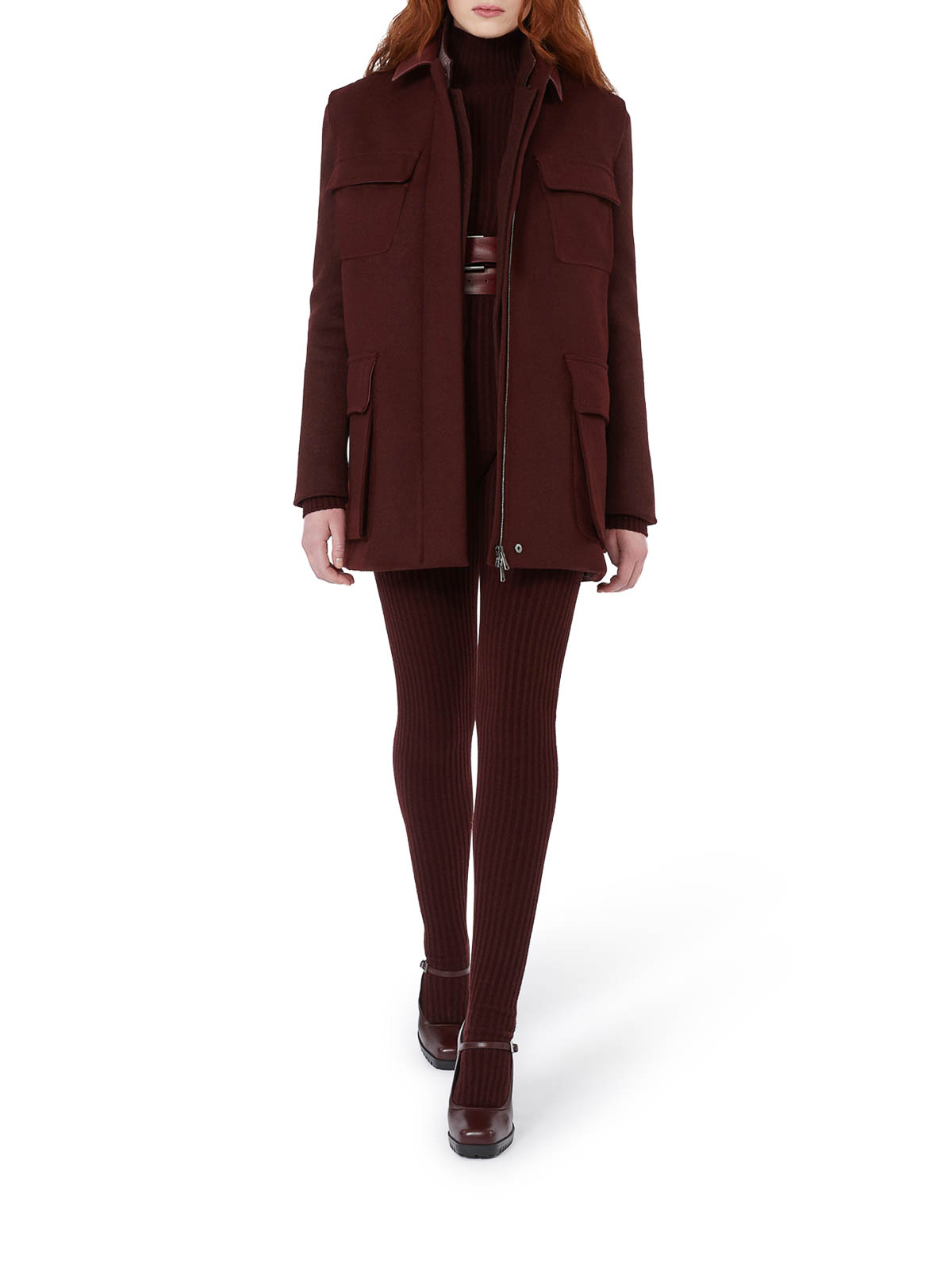 Max Mara Long Wool Alpaca And Cashmere Vest In Burgundy