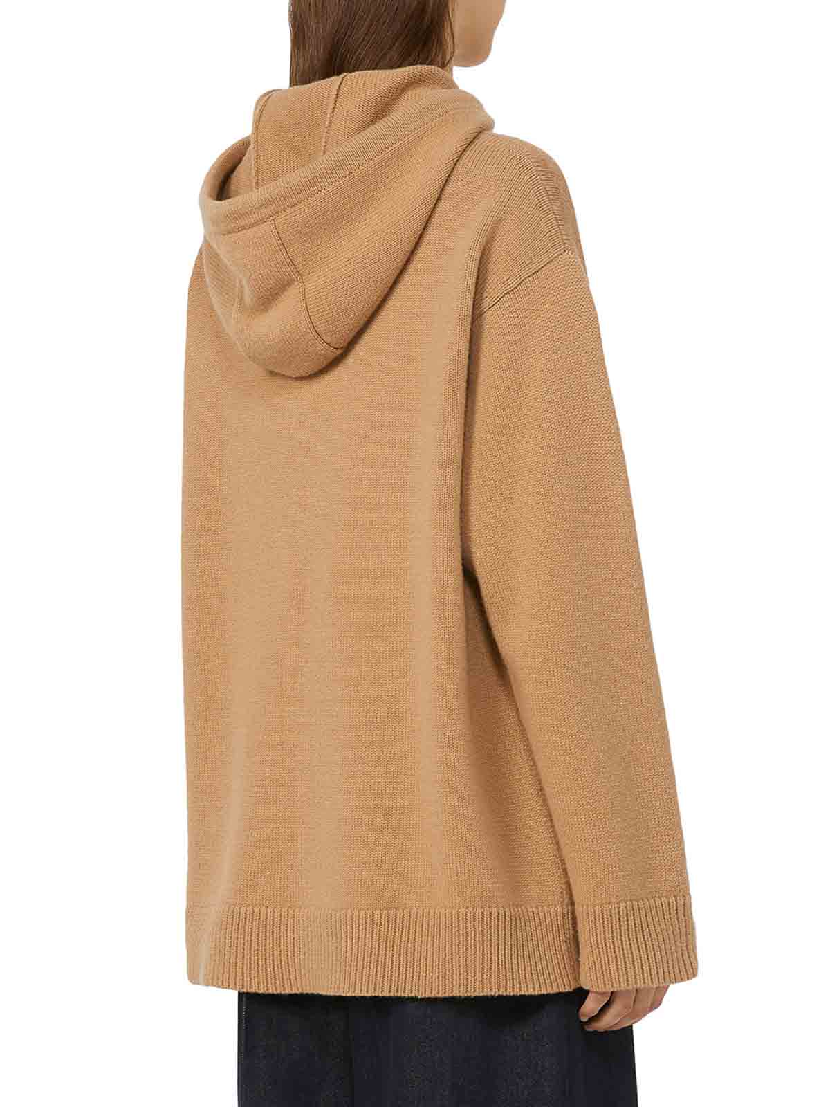 Max Mara Wool And Cashmere Hoodie In Brown