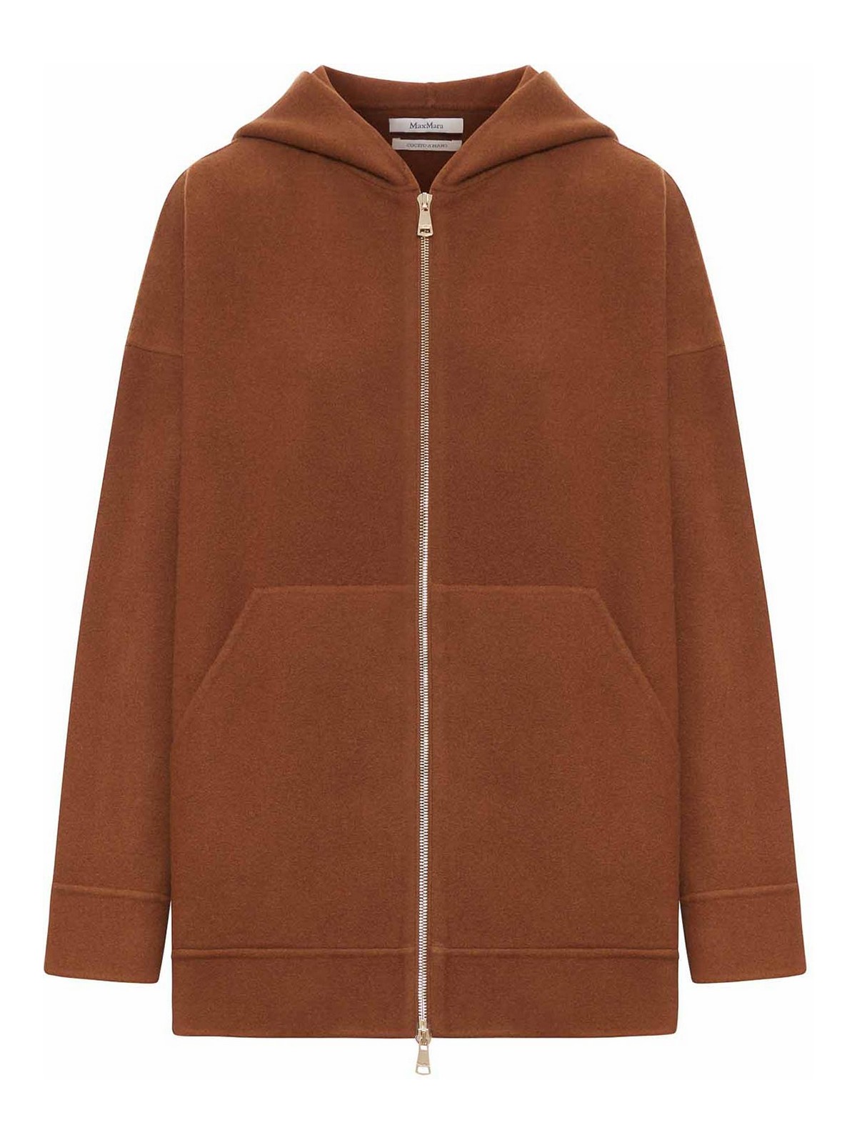 Max Mara Etuania Zip-up Hoodie In Brown