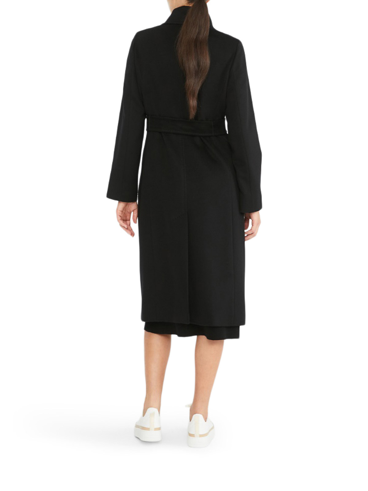 Max Mara Wool Robe Coat In Black