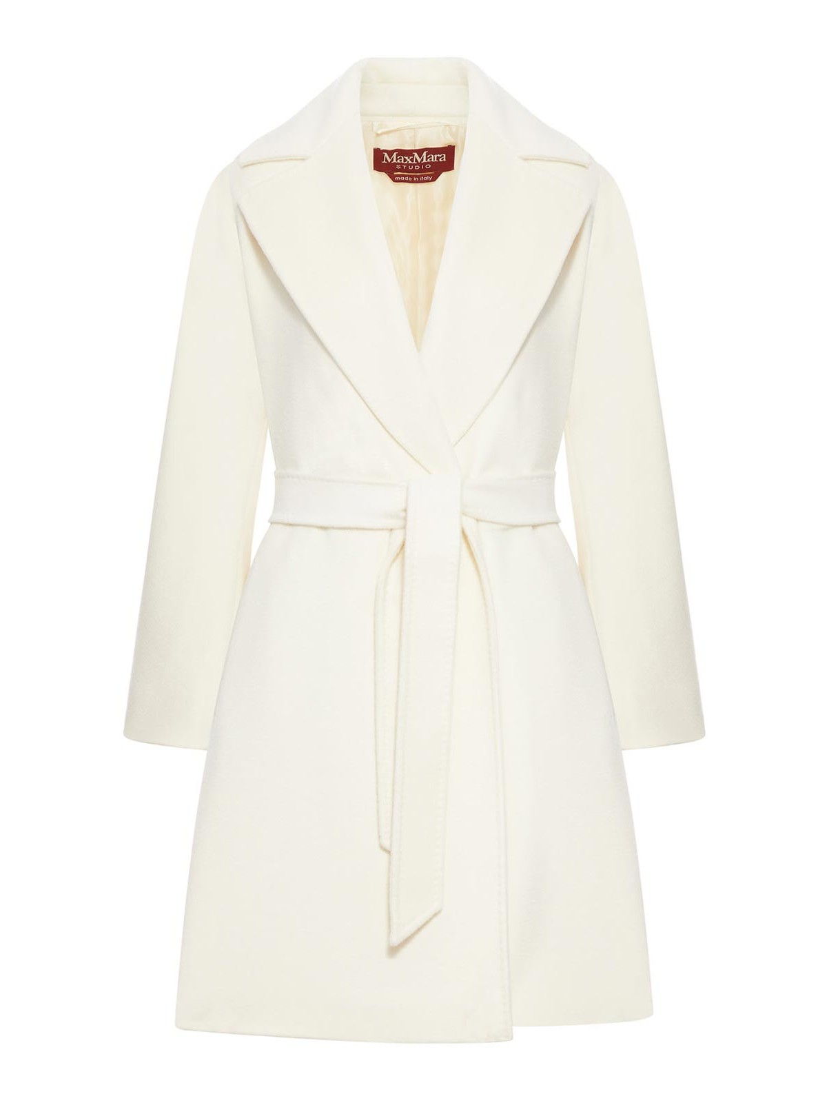 Max Mara Wool Robe Coat In White