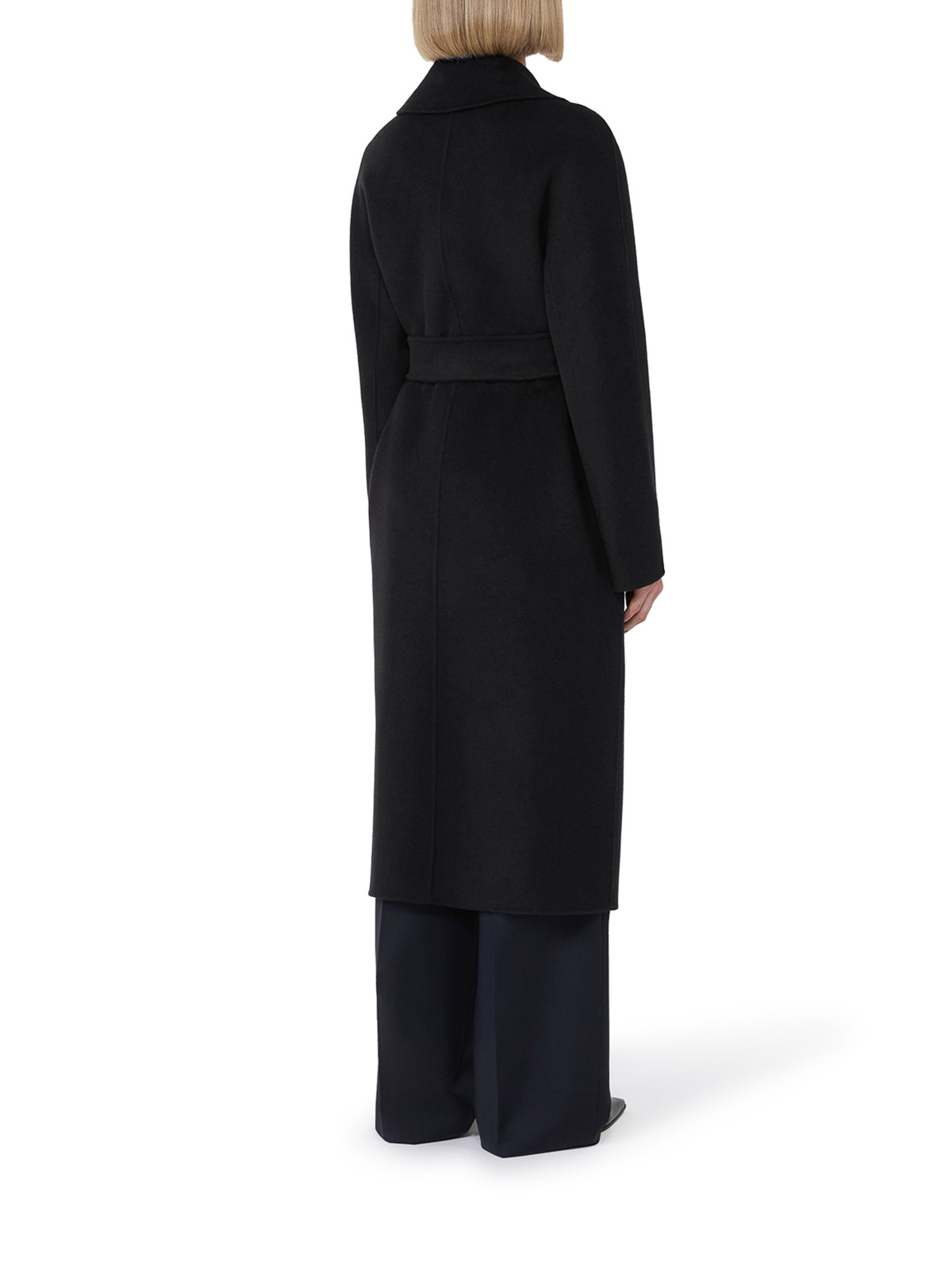 Max Mara Cashmere Coat With Belt In Black