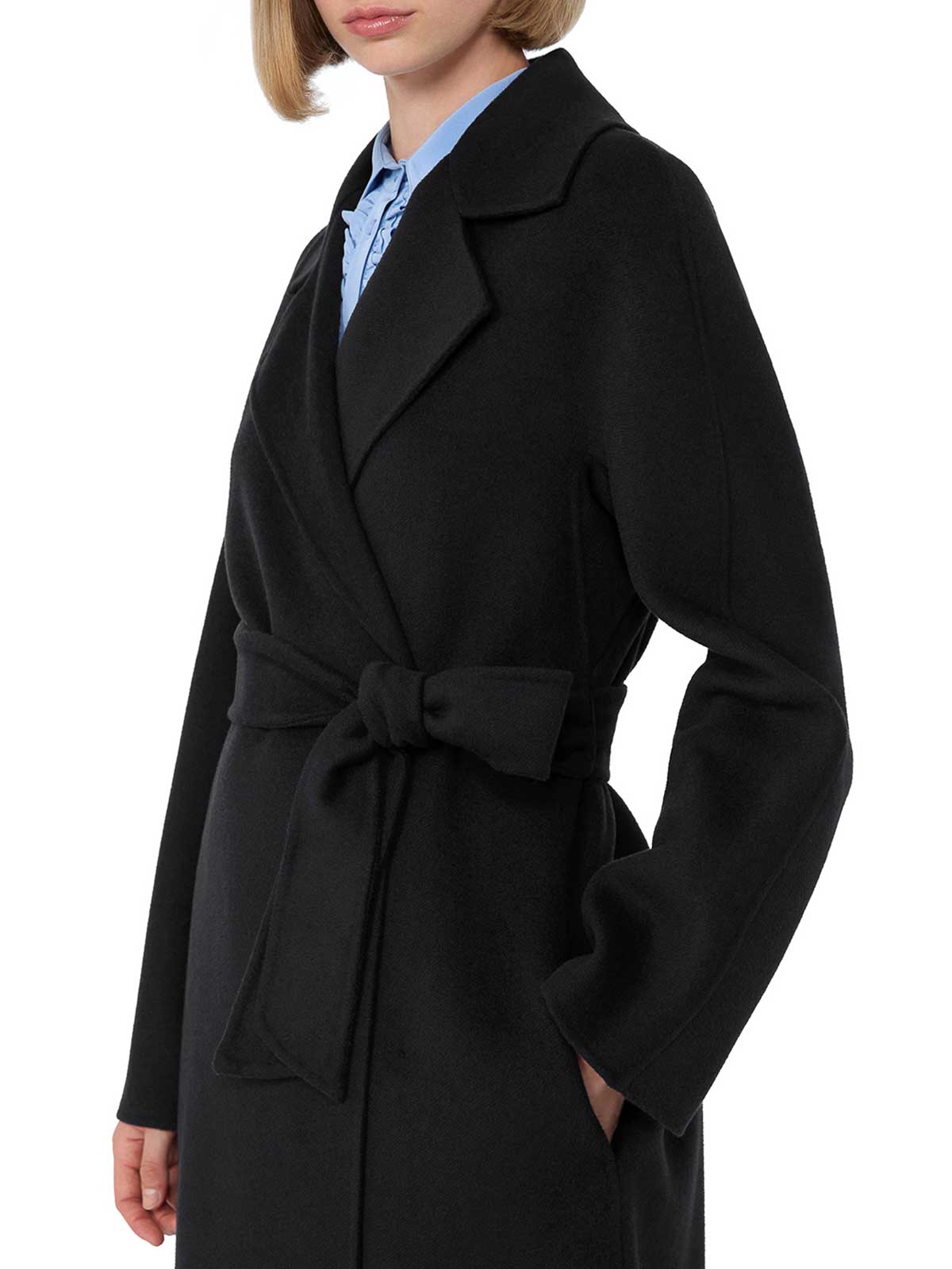 Max Mara Cashmere Coat With Belt In Black