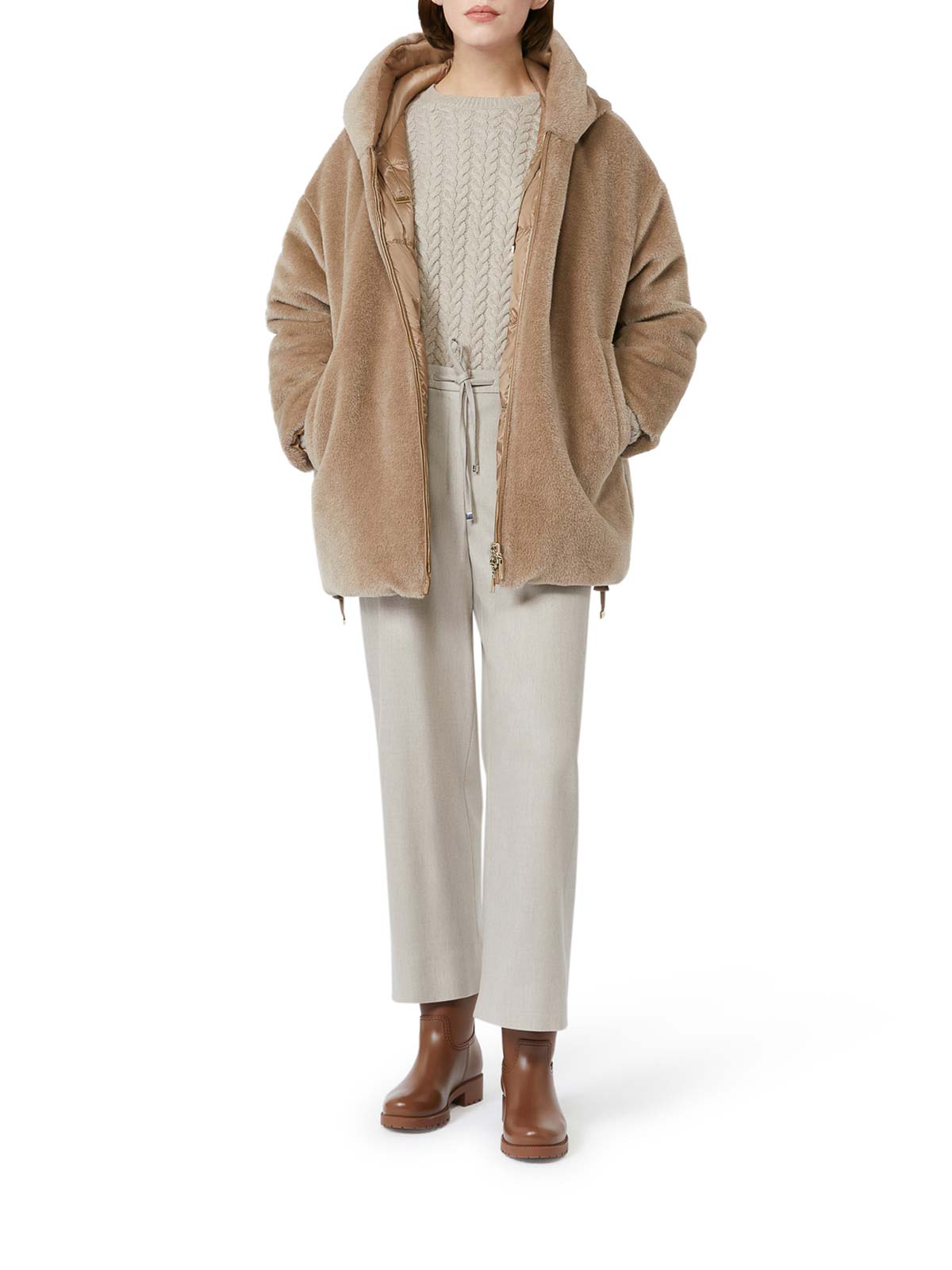 Max Mara The Cube Olivia Reversible Padded Jacket In Nude