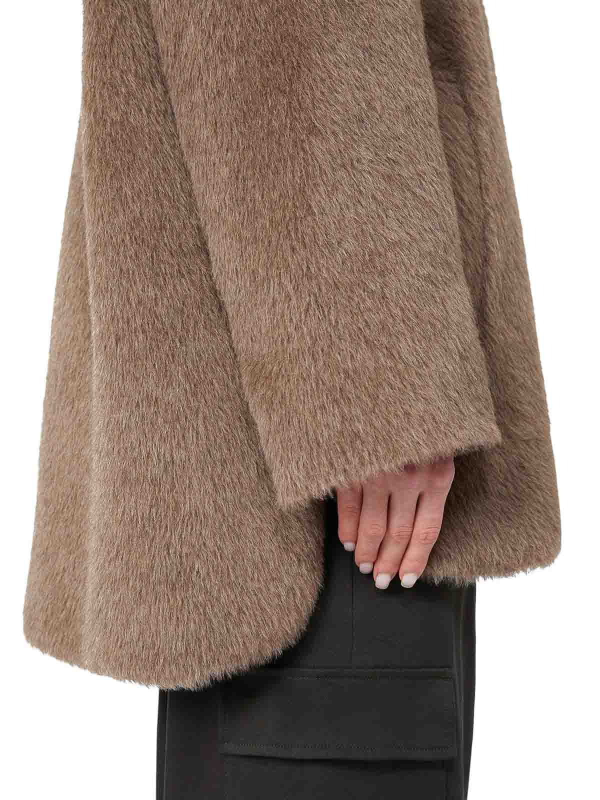 Max Mara The Cube Spacefe Reversible Long Down Jacket In Brown