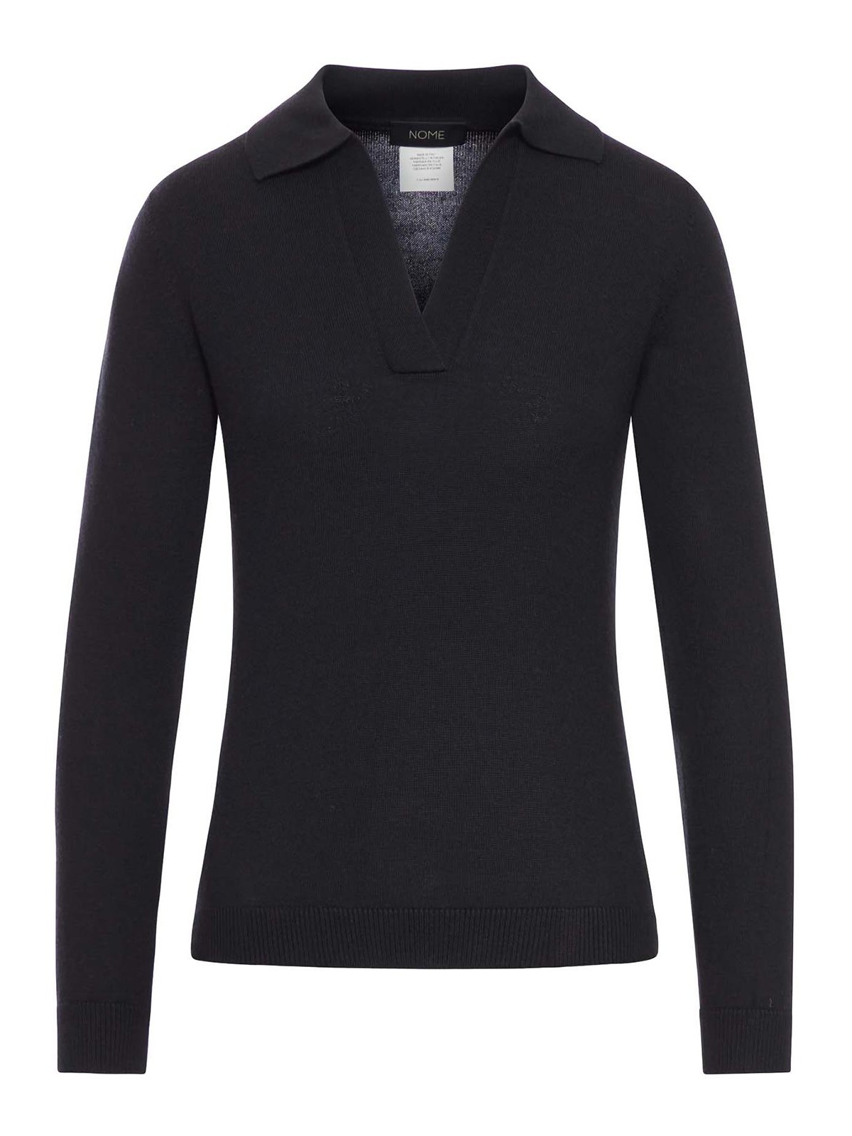 Gran Sasso Long-sleeved Wool Polo Shirt In Black