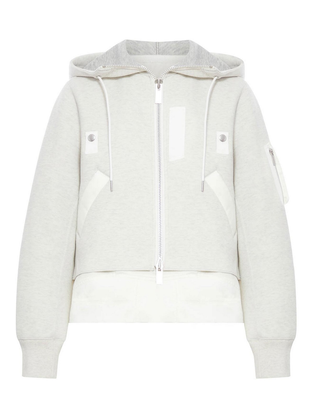 Sacai Cotton Blend Sweatshirt In White