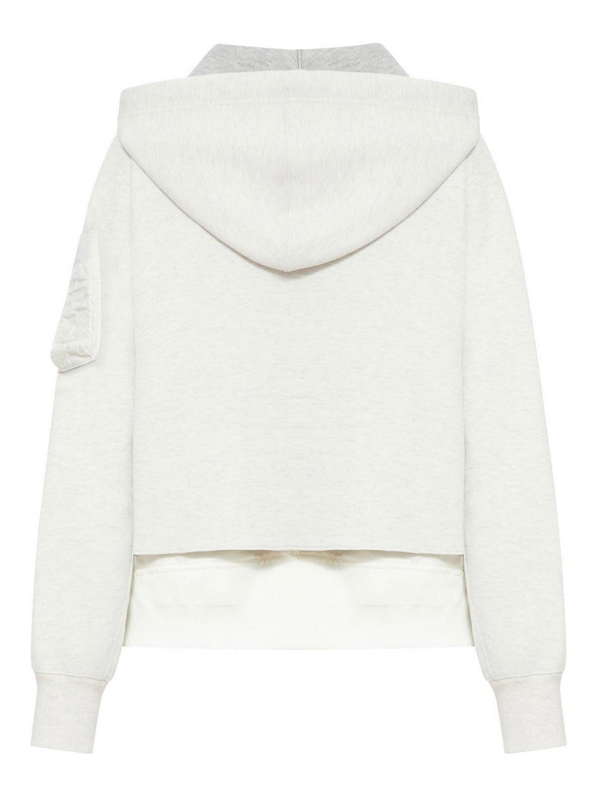 Sacai Cotton Blend Sweatshirt In White