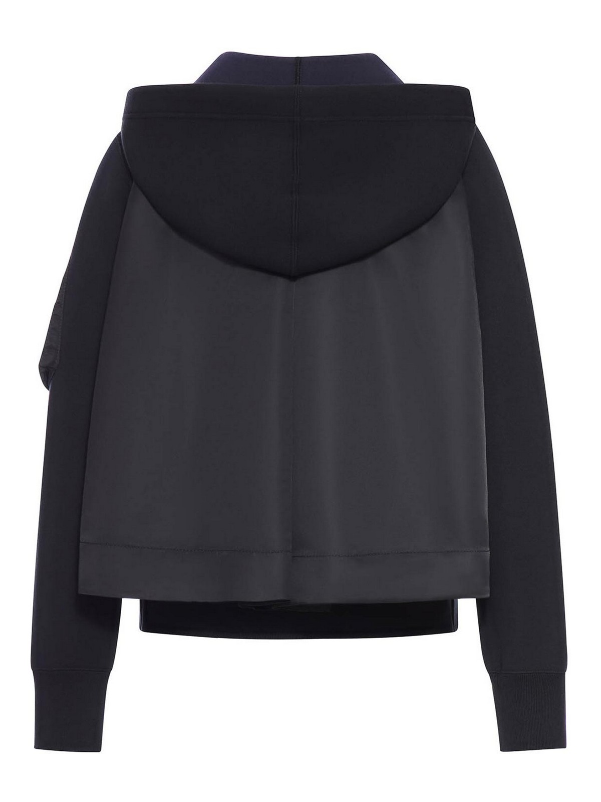 Sacai Zip-up Jacket With Hood In Black