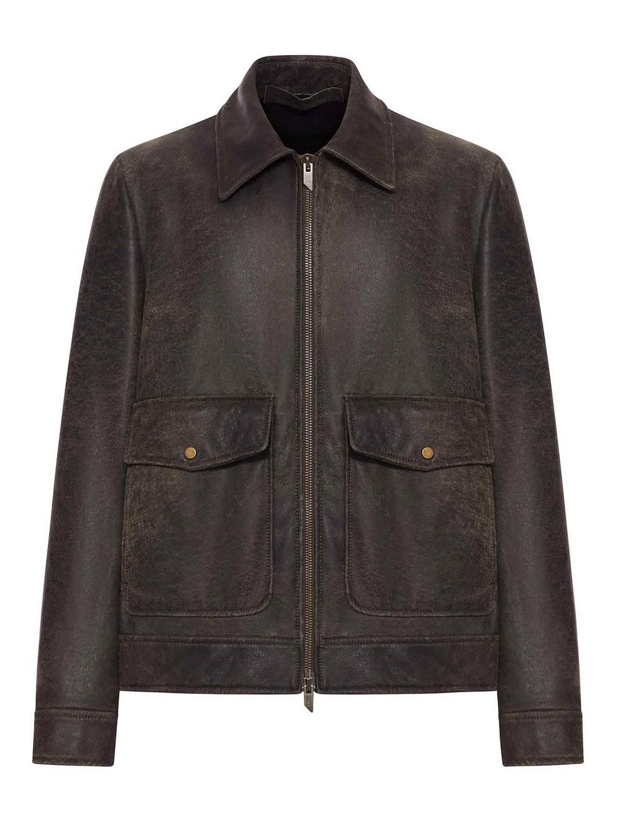 Salvatore Santoro Flap-pocket Leather Jacket In Brown