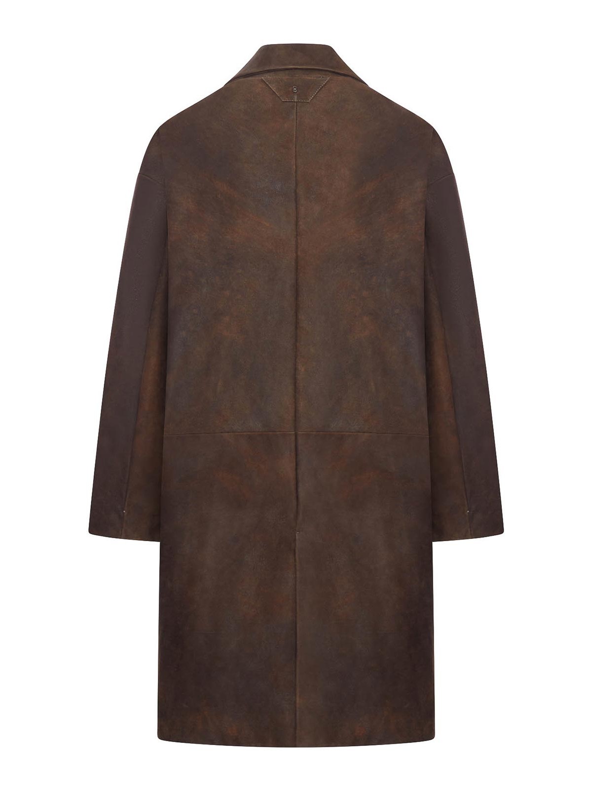 Salvatore Santoro Single-breasted Leather Coat In Brown