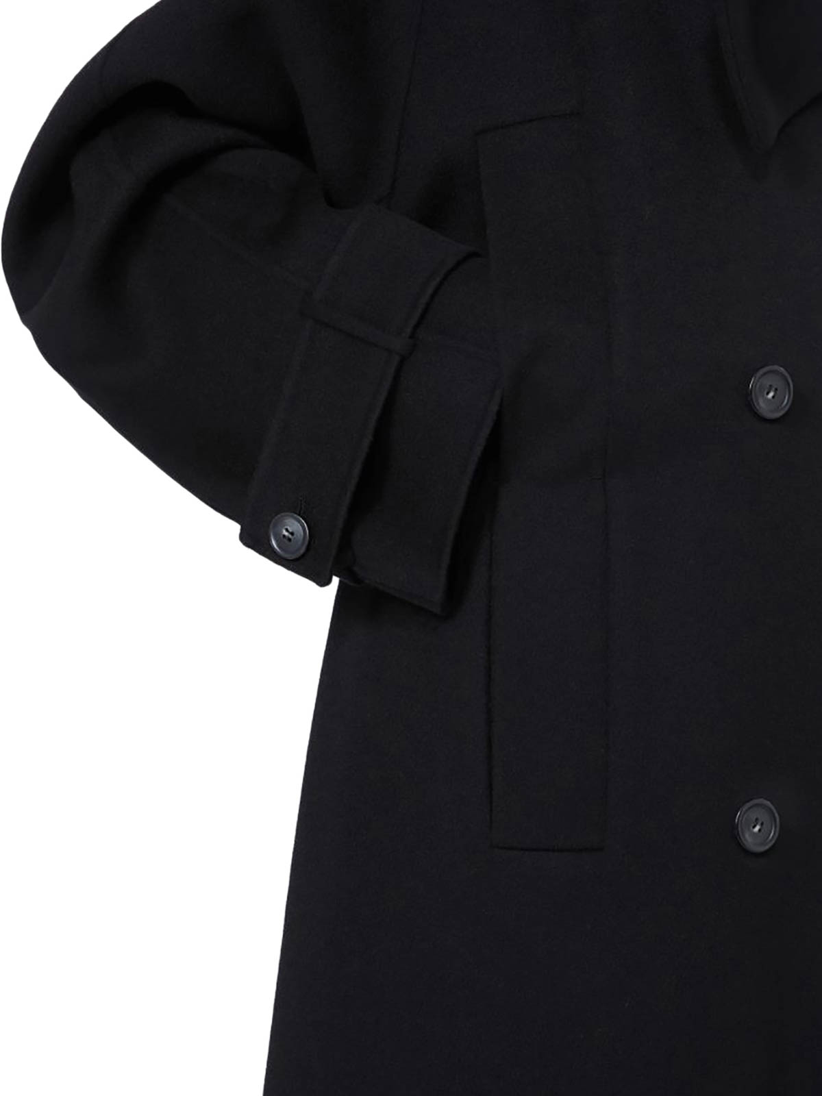Sportmax Yole Trench Coat In Pure Wool Double In Black