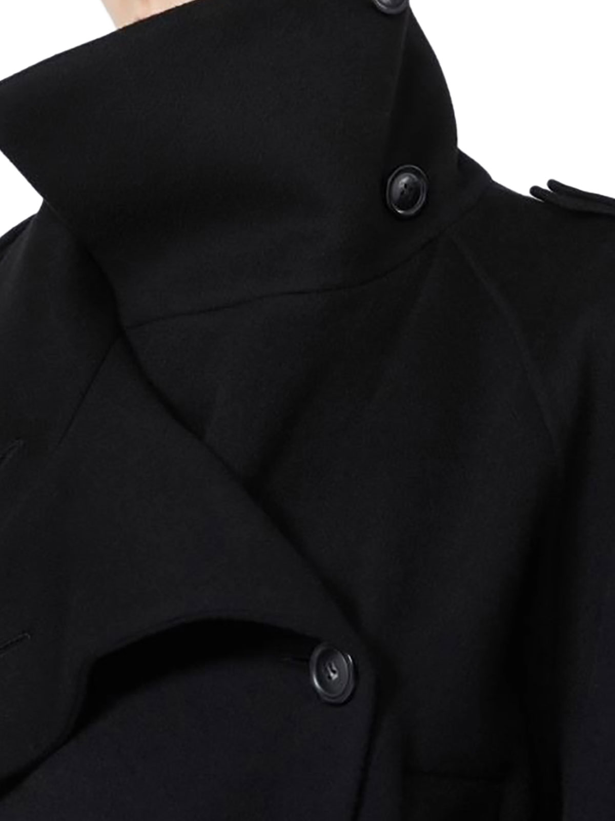 Sportmax Yole Trench Coat In Pure Wool Double In Black