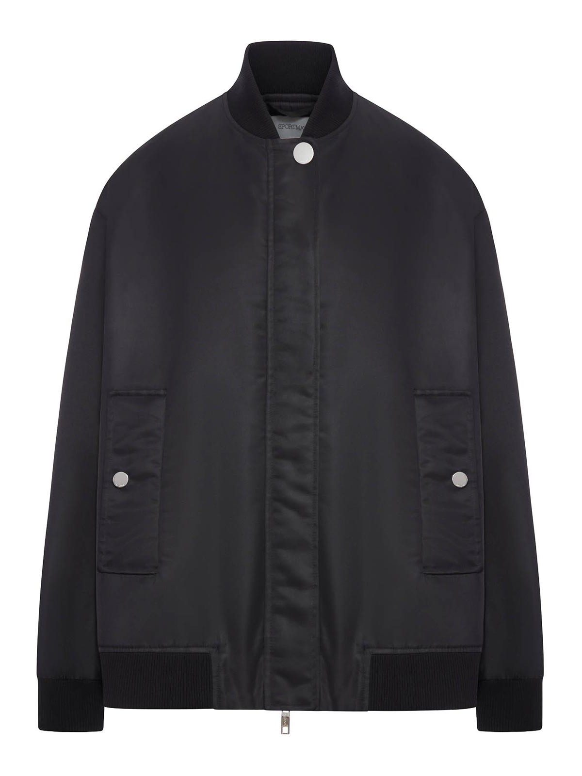 Sportmax Oversized Twill Bomber In Black