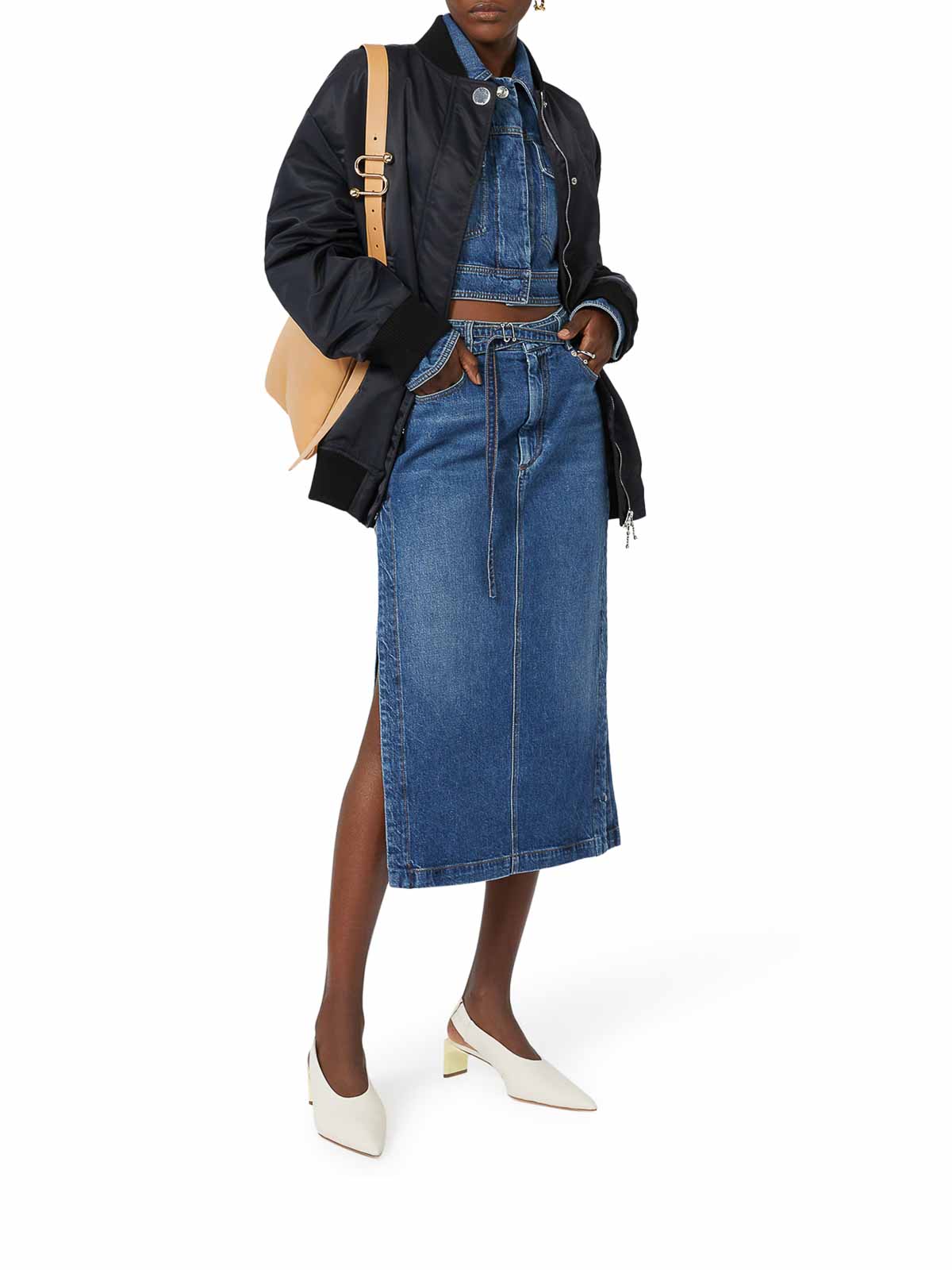 Sportmax Oversized Twill Bomber In Black