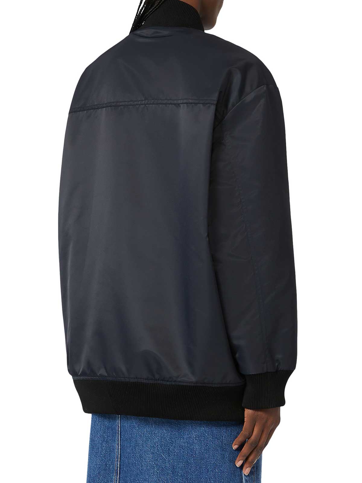 Sportmax Oversized Twill Bomber In Black