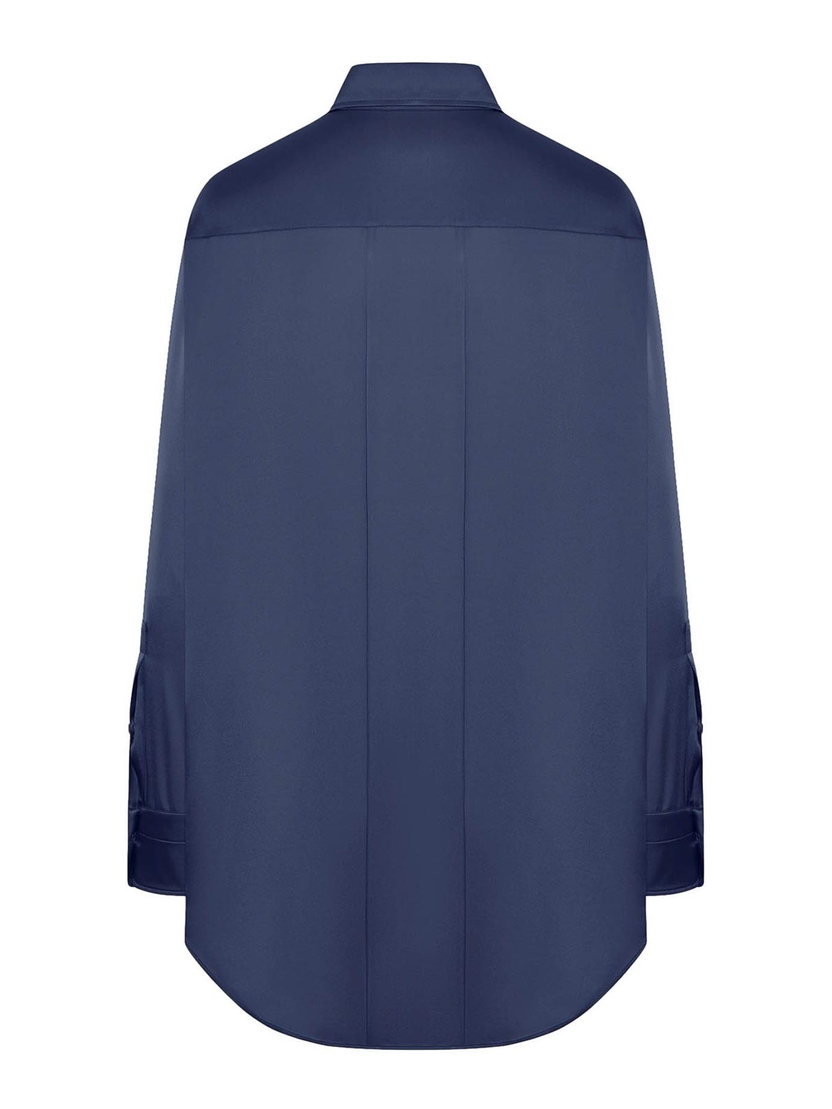 Tom Ford Silk Satin Blouse In Blue