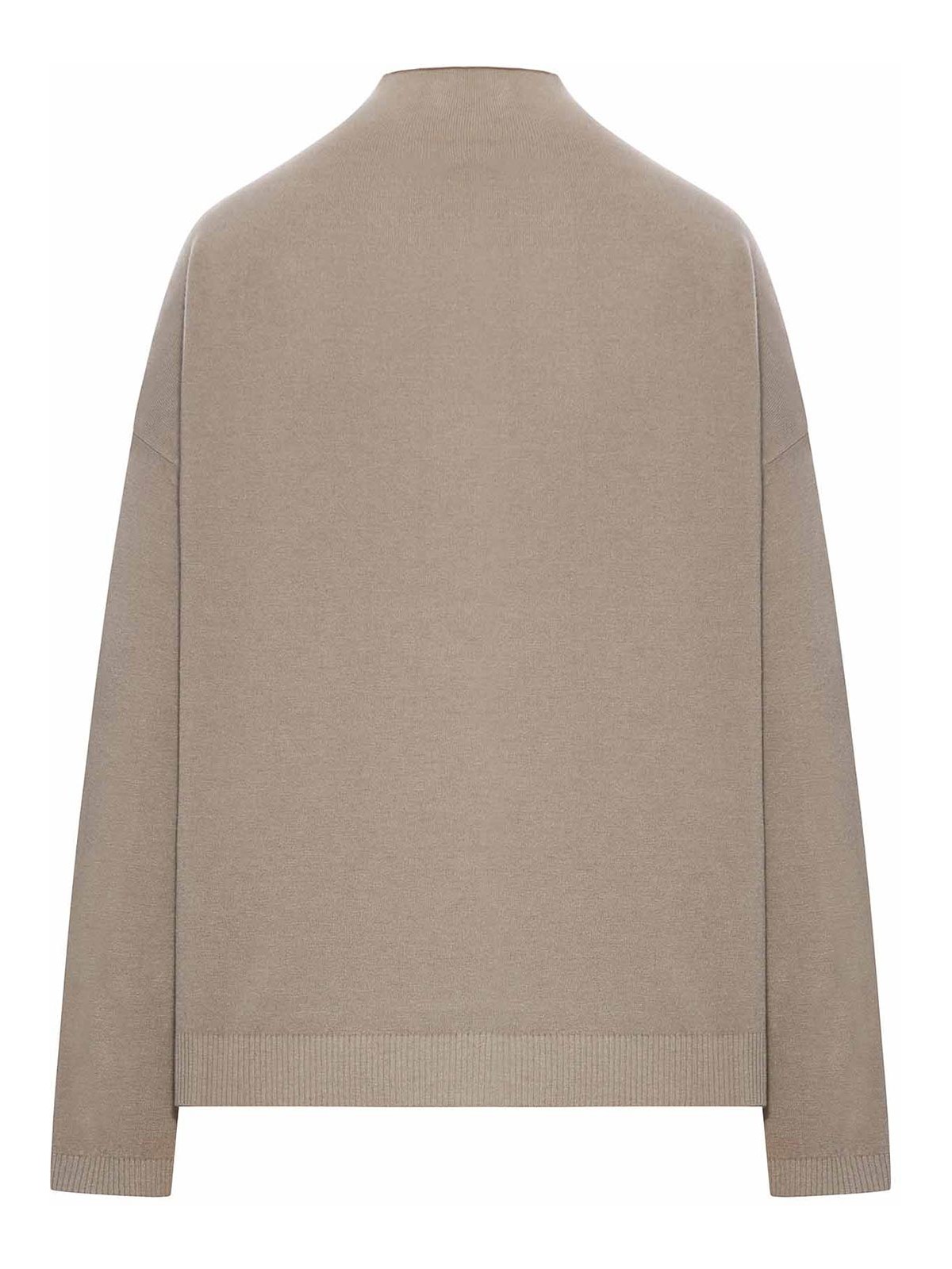 Transit Wool Blend High Neck Sweater In Brown