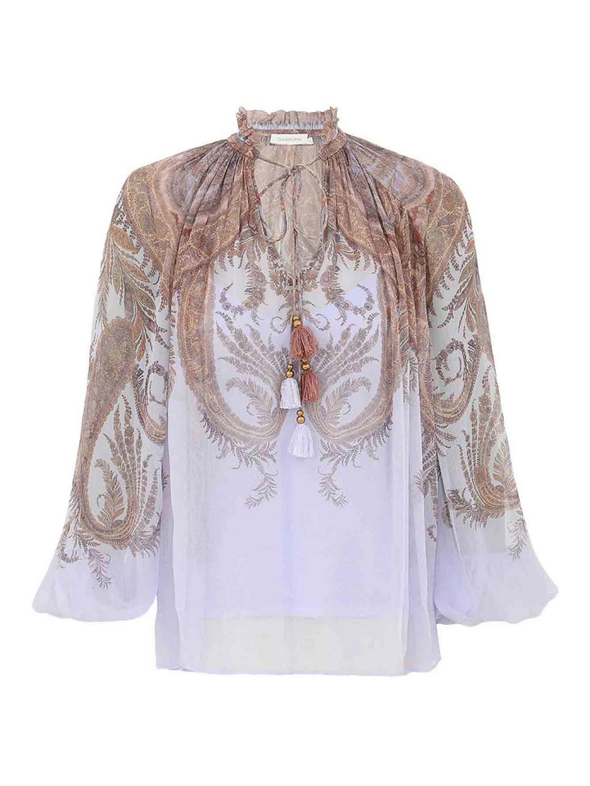 Zimmermann Hypnotic Billow Blouse In Blue