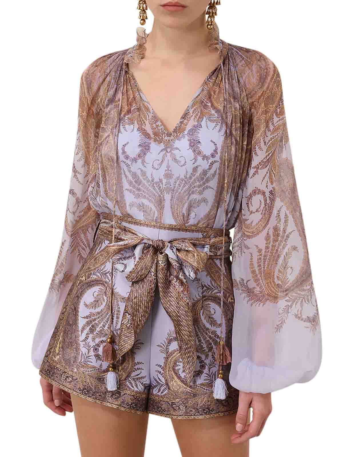 Zimmermann Hypnotic Billow Blouse In Blue