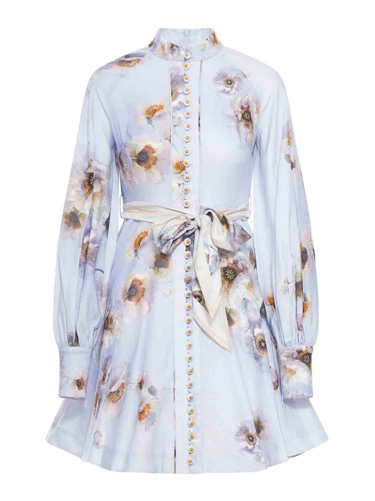 Zimmermann Hypnotic Buttoned Mini Dress In Pink