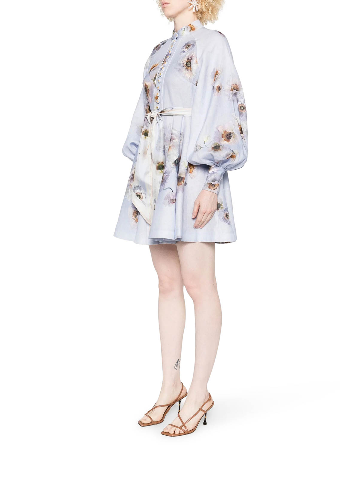 Zimmermann Hypnotic Buttoned Mini Dress In Pink