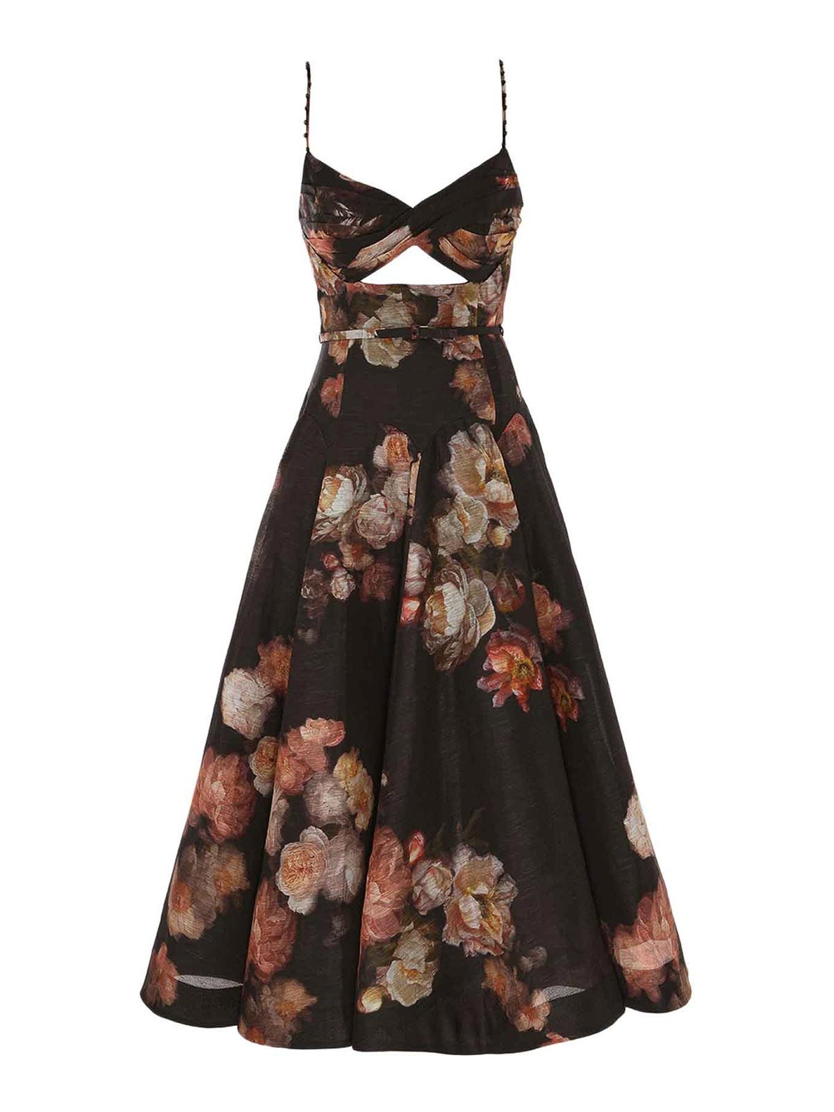 Zimmermann Hypnotic Crossed Midi Dress In Multi