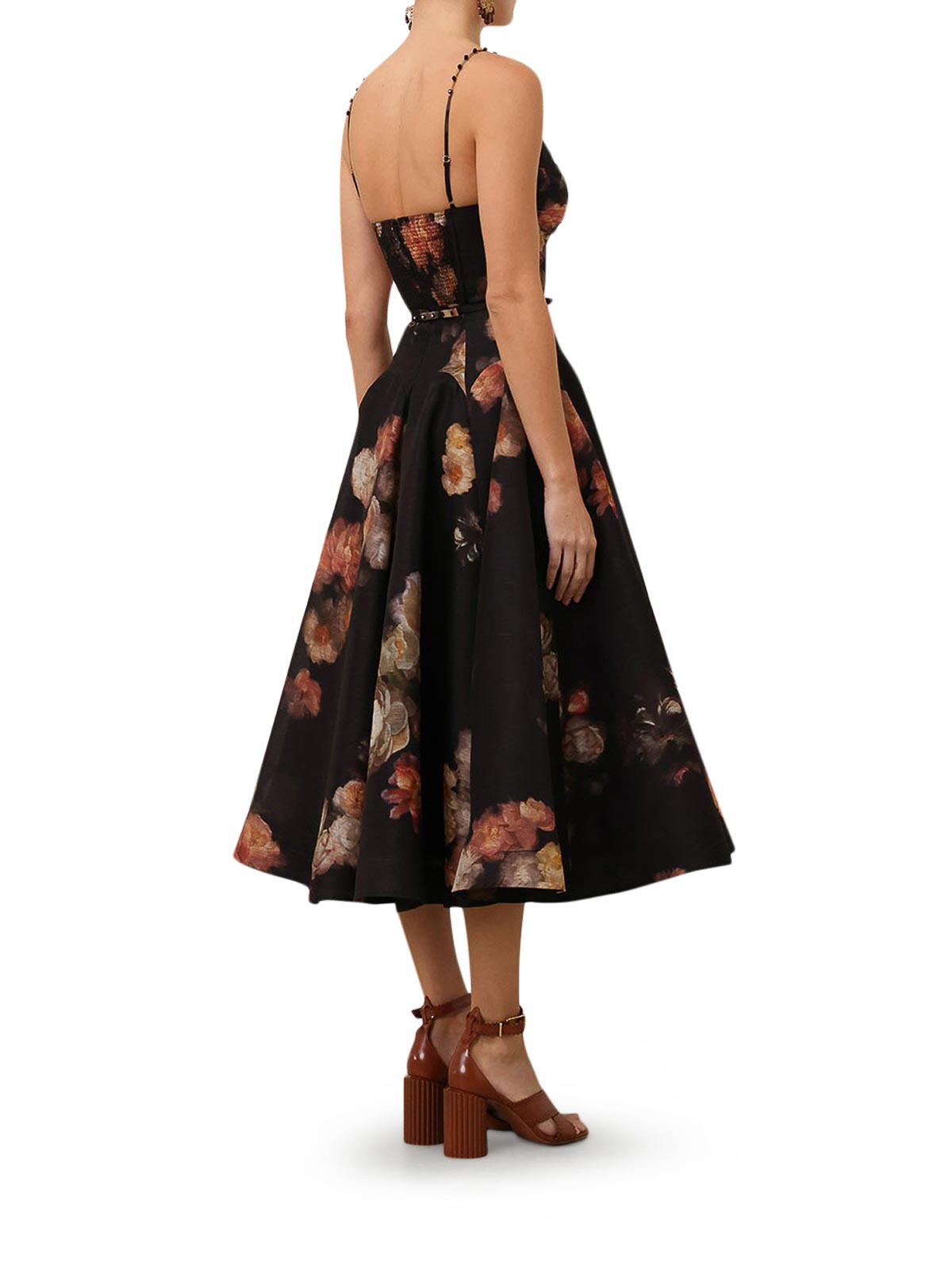 Zimmermann Hypnotic Crossed Midi Dress In Multi