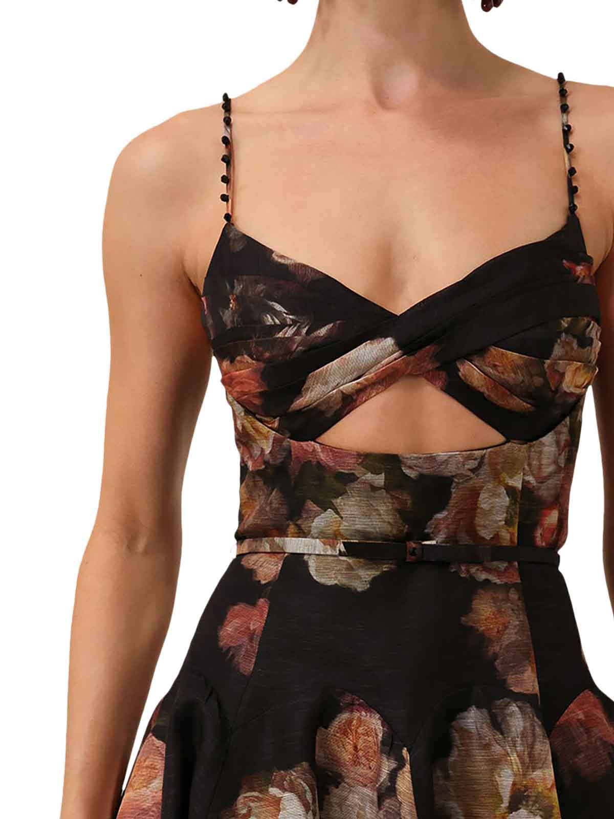 Zimmermann Hypnotic Crossed Midi Dress In Multi