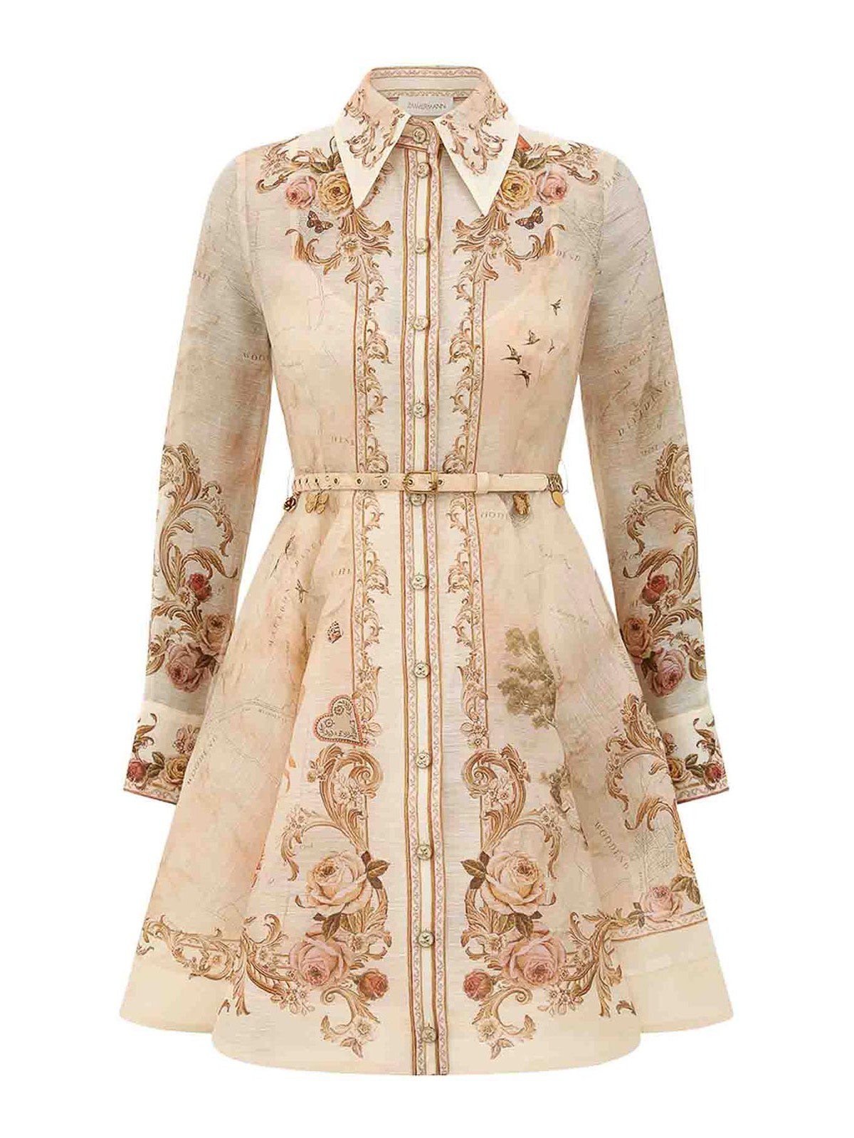 Zimmermann Memento Buttoned Mini Dress In Multi