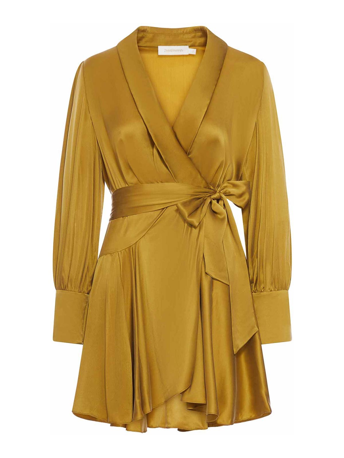 Zimmermann Silk Wrap Dress In Green