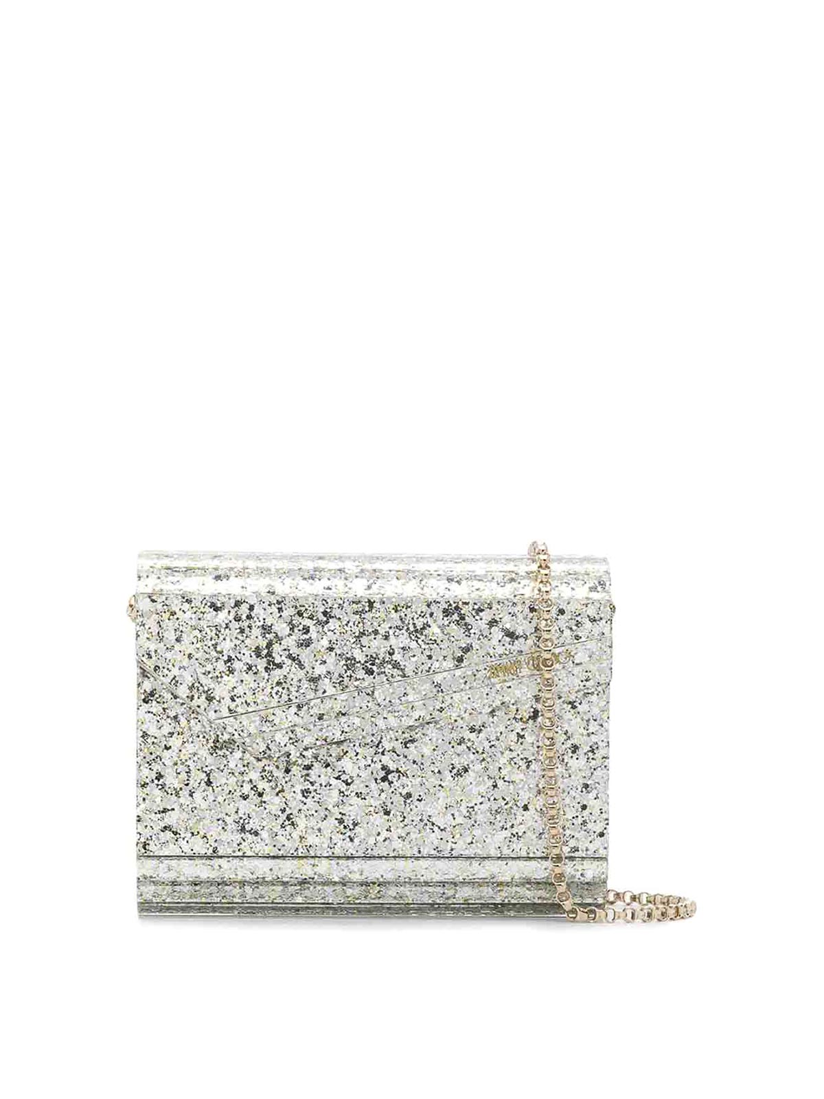 Jimmy Choo Small Candy Clutch In Silver