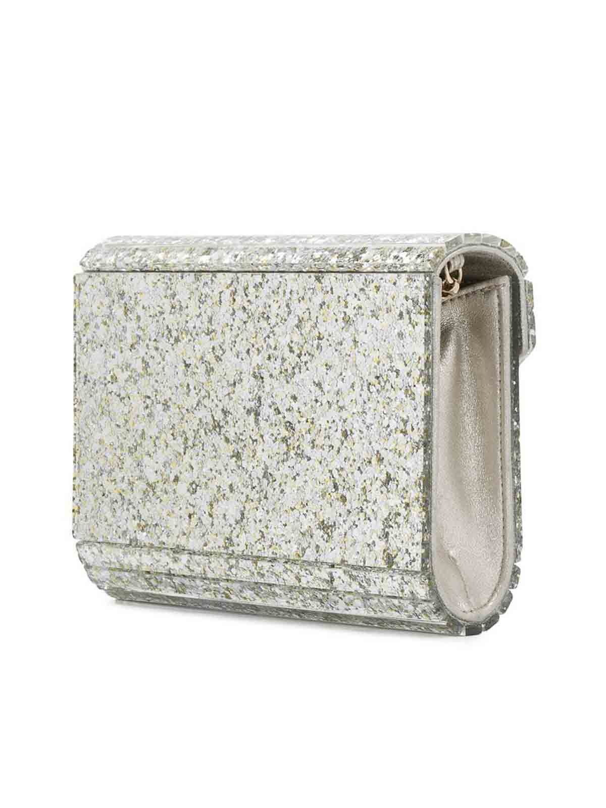 Jimmy Choo Small Candy Clutch In Silver