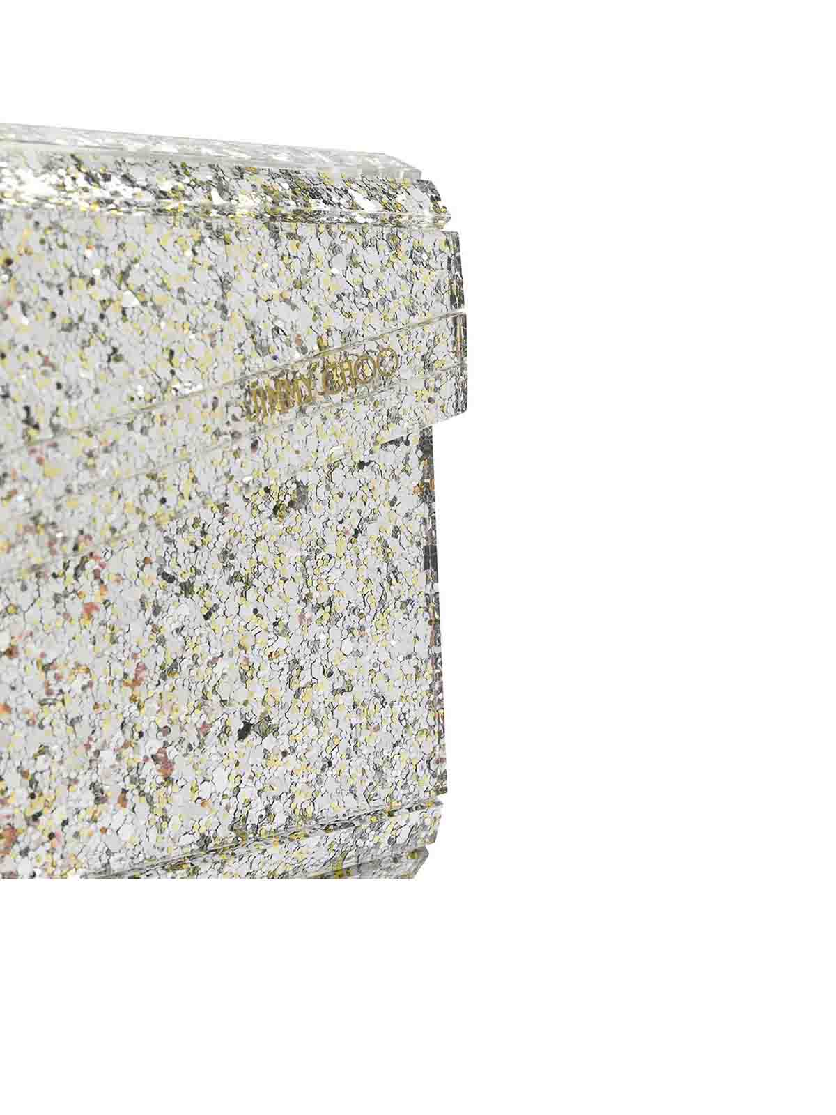 Jimmy Choo Small Candy Clutch In Silver