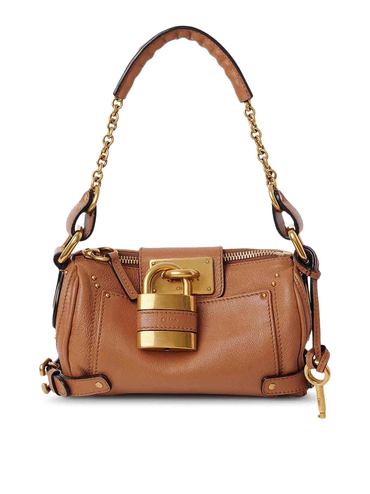 Chloé Paddington Small Leather Shoulder Bag In Brown
