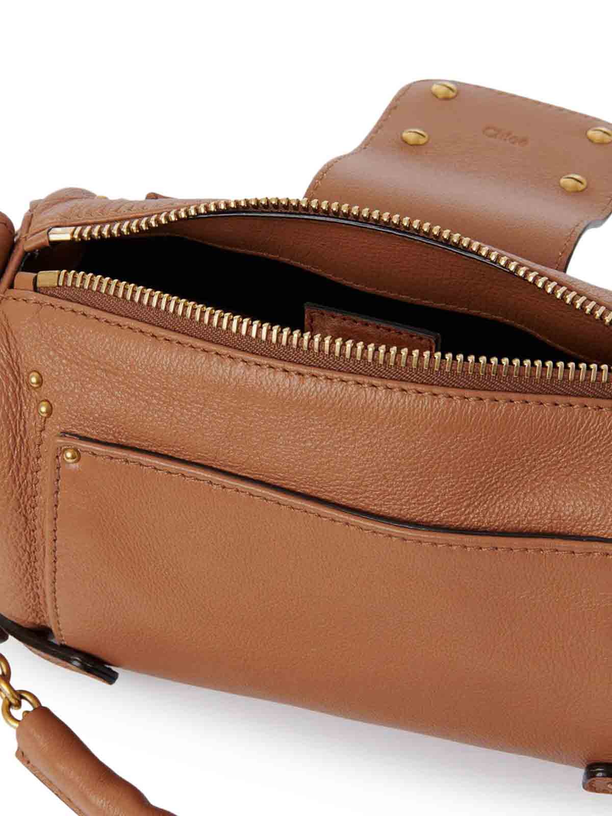 Chloé Paddington Small Leather Shoulder Bag In Brown