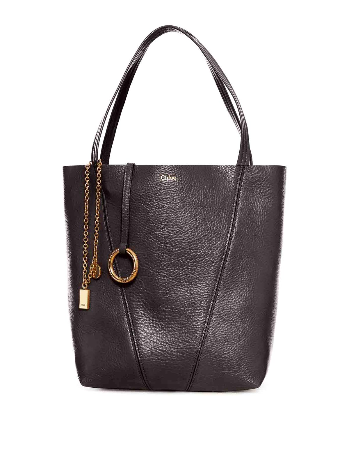 Chloé Chlo Spin Tote Bag In Granate Leather In Pink