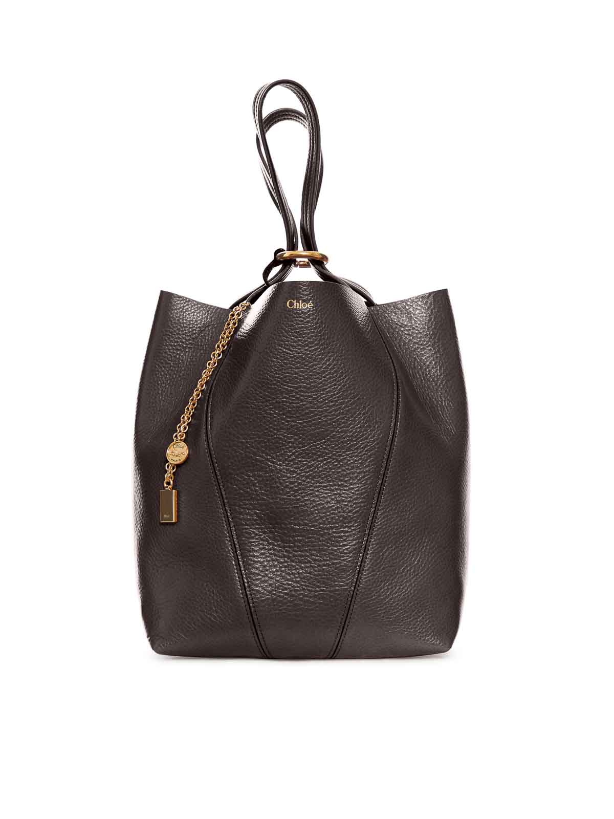 Chloé Chlo Spin Tote Bag In Granate Leather In Pink