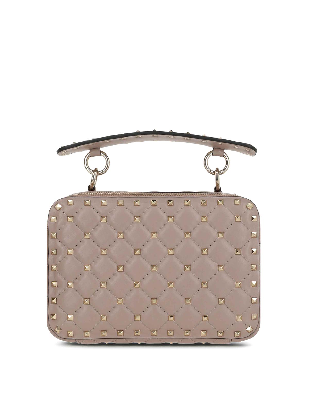 Valentino Garavani Rockstud Shoulder Bag In Nude