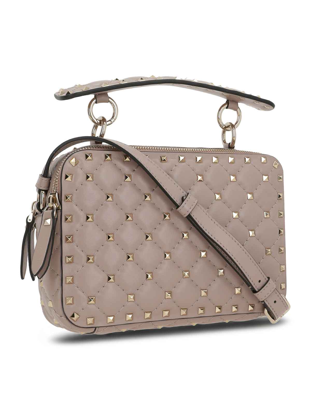 Valentino Rockstud Shoulder Bag In Nude