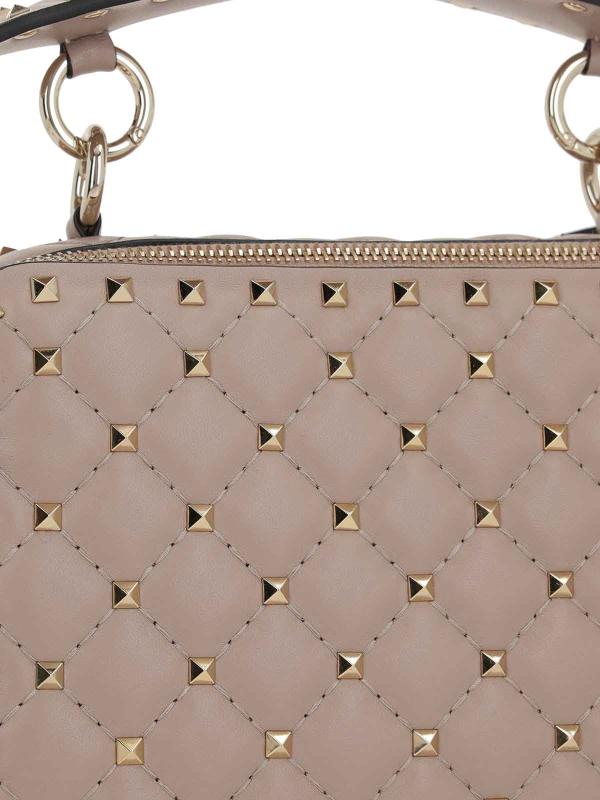 Valentino Rockstud Shoulder Bag In Nude