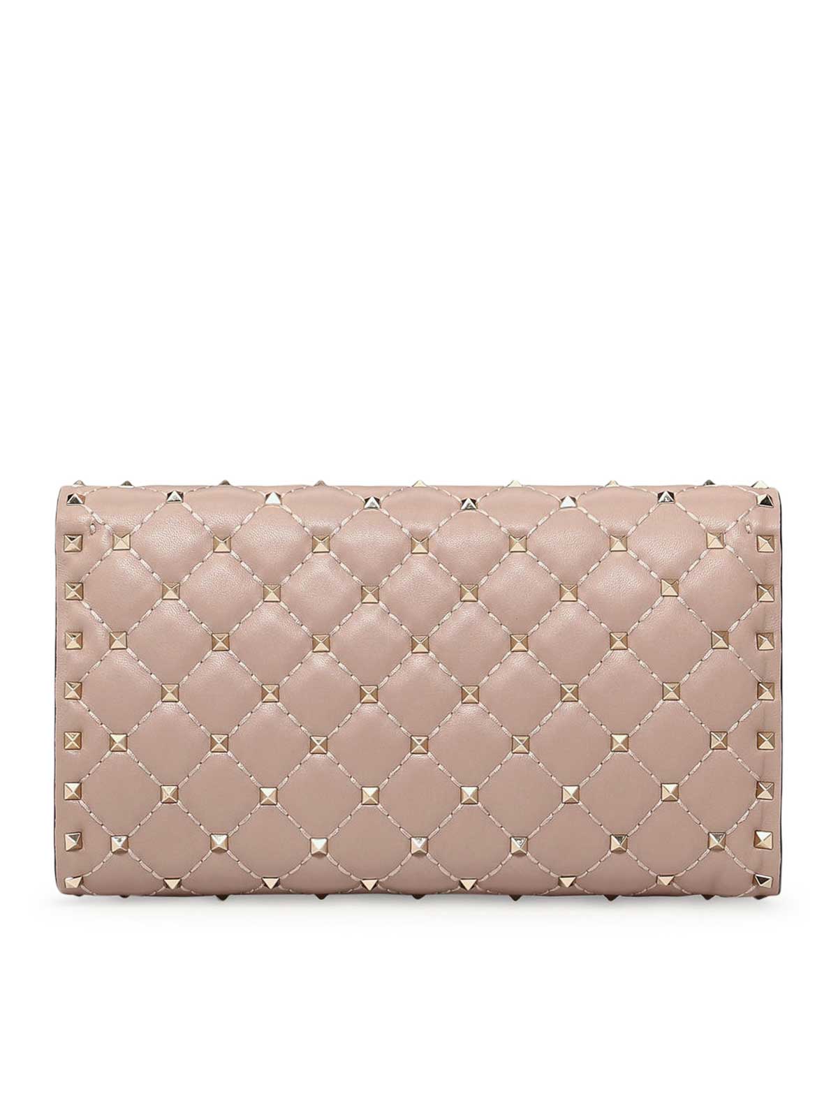 Valentino Rockstud Spike Nappa Shoulder Bag In Nude