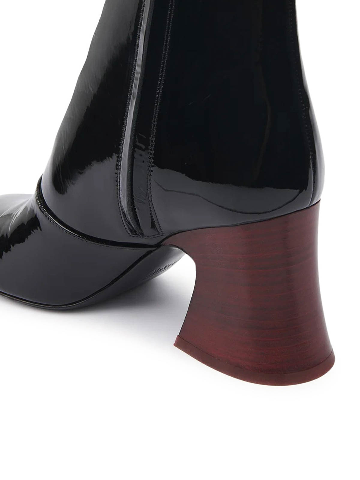 Chloé Janis Ankle Boots With Glossy Calfskin In Black