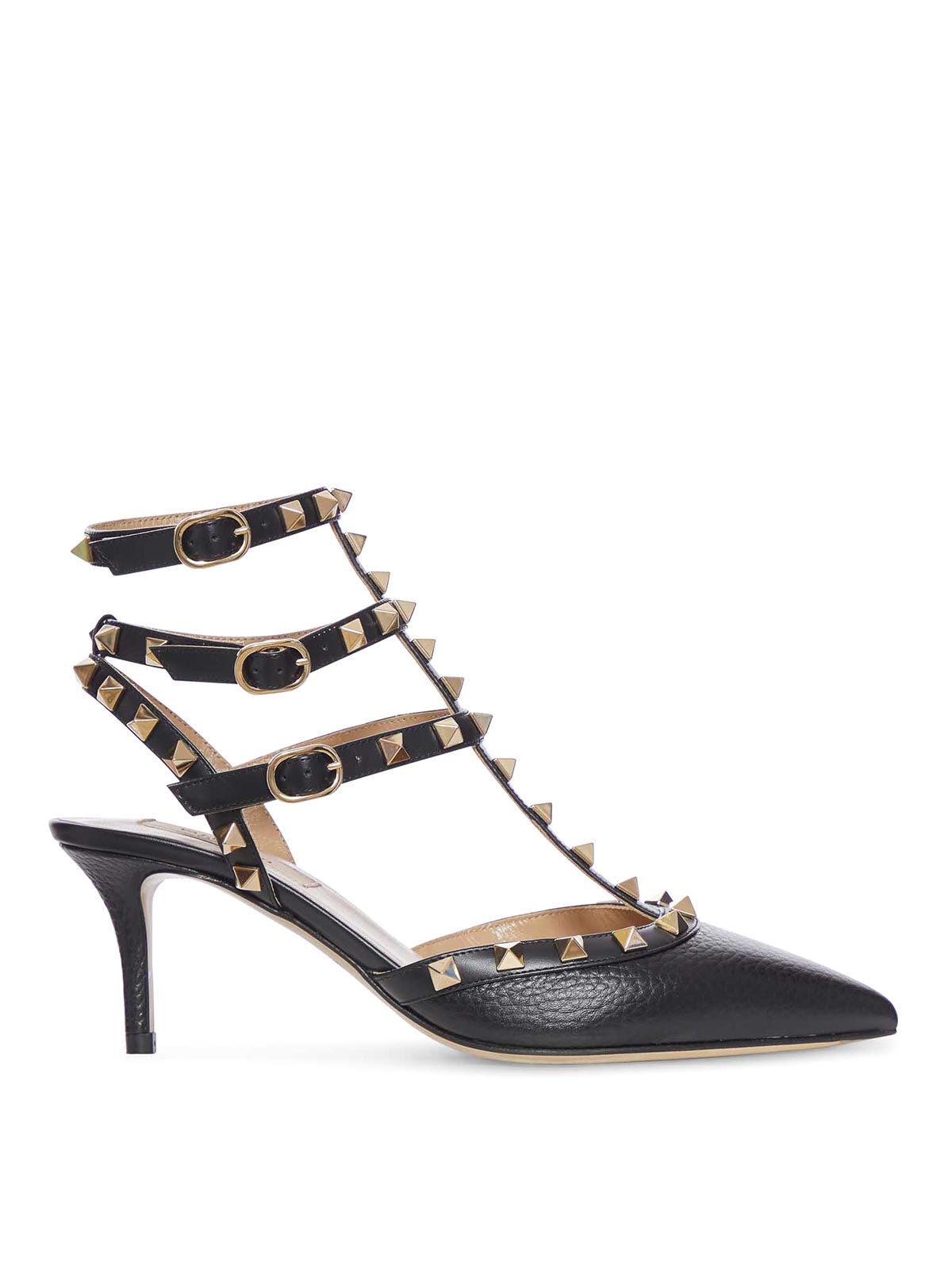 Valentino Garavani Rockstud Pumps With 65mm Straps In Black
