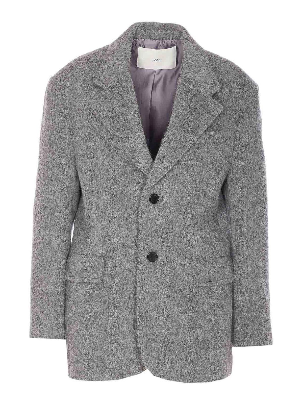 Dunst Grey Jacket With Frontal Buttons Closure In Gray