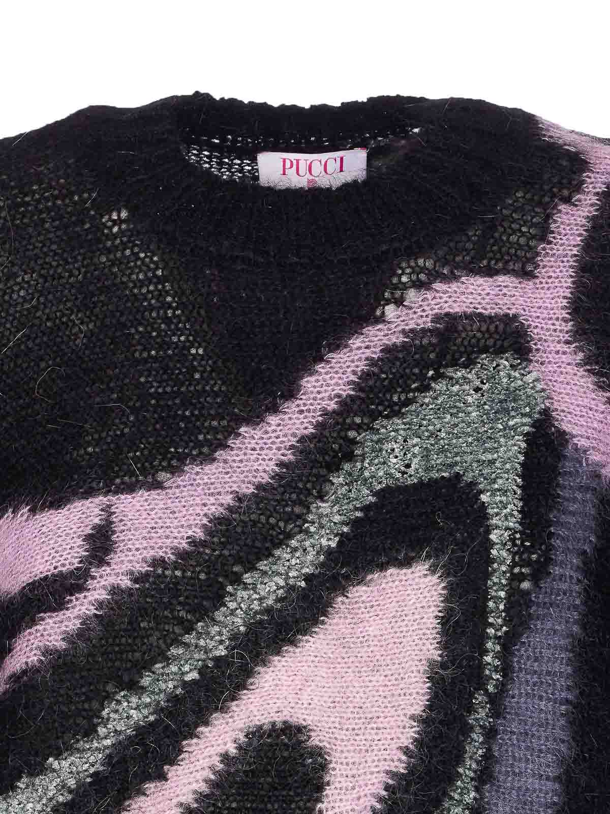 Pucci Marble Texture Sweater In Black