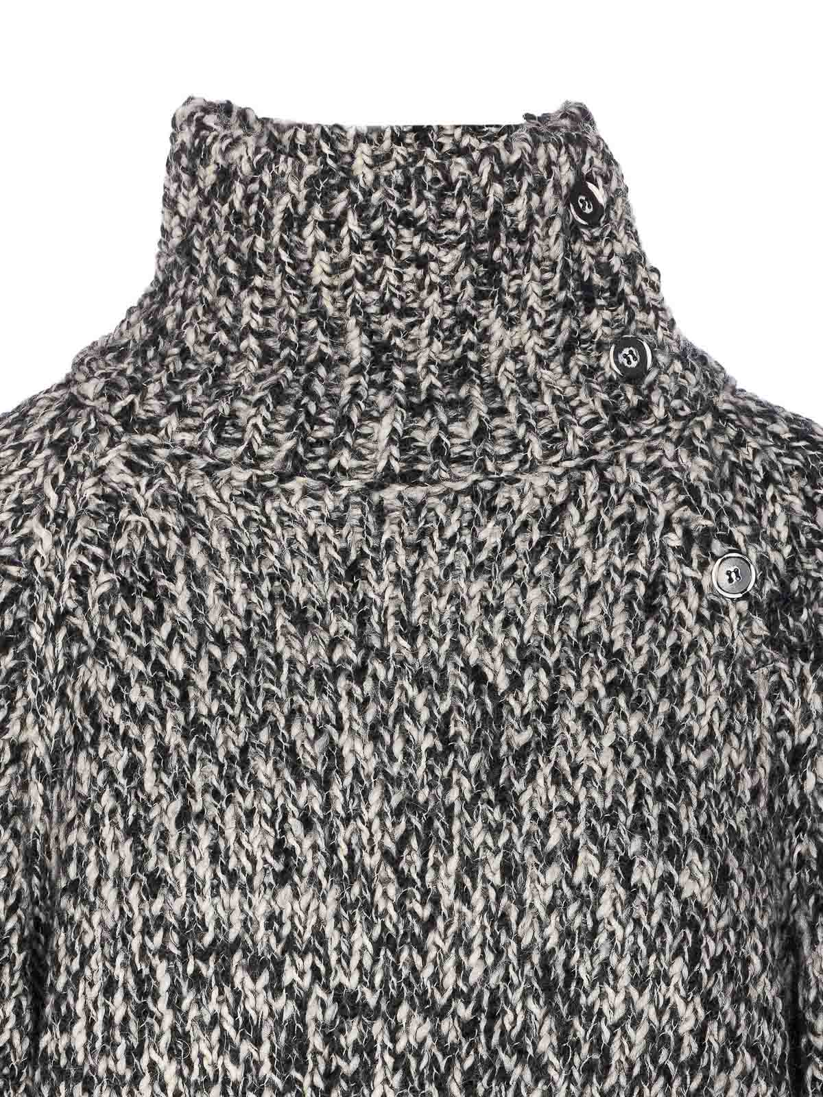 Filippa K Black And White Wool Alpaca Sweater In Gray